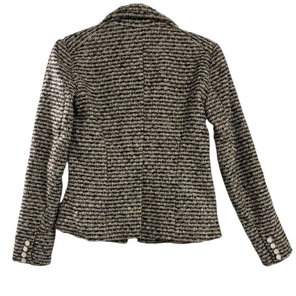 Tweed Double Breasted Ecru Blazer Women’s Size 2 Cream Brown Silver Button NWT - Picture 3 of 9